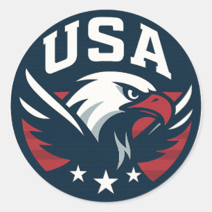 USA Eagle Roundel — Aggressive Sports Emblem Classic Round Sticker