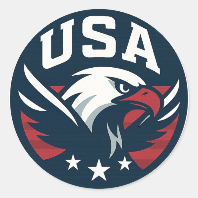 USA Eagle Roundel — Aggressive Sports Emblem Classic Round Sticker (Front)