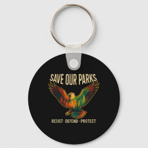 Usa Eagle Save Our Parks Resist National Park Prot Key Ring