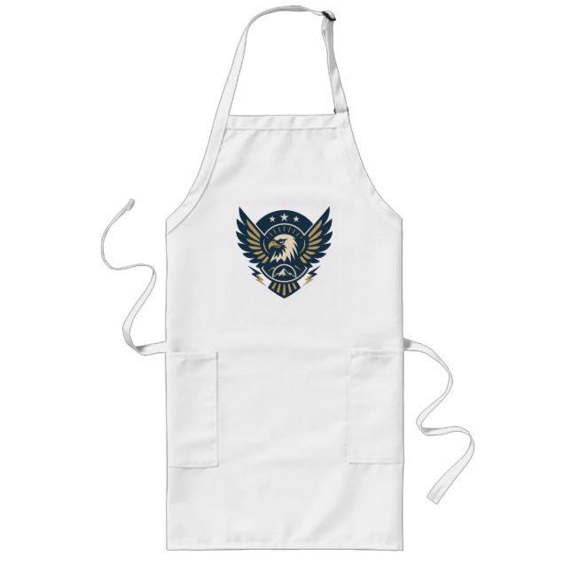 USA Eagle Shield — Vintage Flag Crest Long Apron (Front)