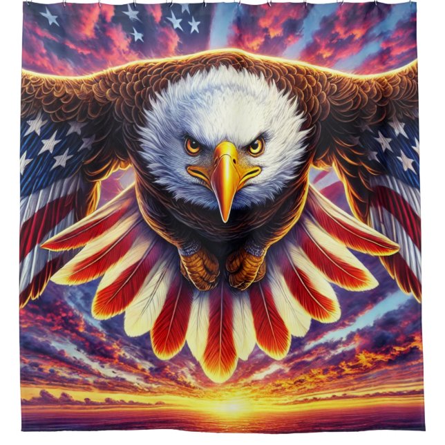 USA Eagle Shower Curtain (Front)