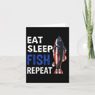 Usa Eat Sleep Fish Repeat Funny Present Card