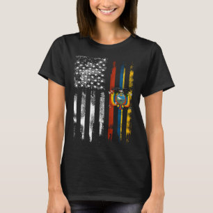 USA Ecuador Flag Ecuadorian American People Herita T-Shirt
