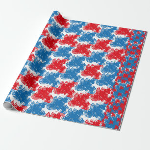 USA/EEUU FLAG SIMPLIFIED TEXT BY MASANSER PIXELAT WRAPPING PAPER