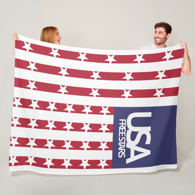 USA/EEUU FREE STARS FLAG BY MASANSER PIXELAT FLEECE BLANKET (In Situ)