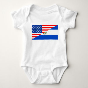 usa el salvador country half flag america symbol baby bodysuit