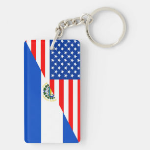 usa el salvador country half flag america symbol key ring