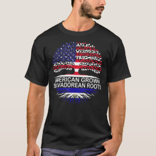 USA & El Salvador Flags American Grown Salvadorean T-Shirt