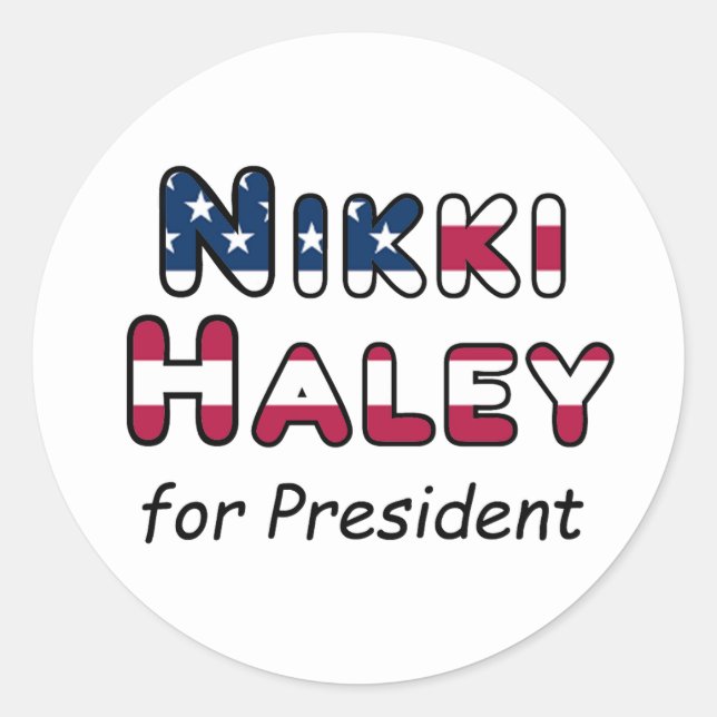 USA Election Haley for President Classic Round Sticker (Front)