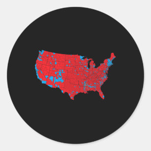 Usa Election Map 2024 President Trump Republican R Classic Round Sticker