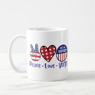 USA Election - Peace Love Vote, Election Day Coffee Mug