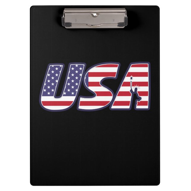USA. Elegant american flag letter Clipboard (Front)