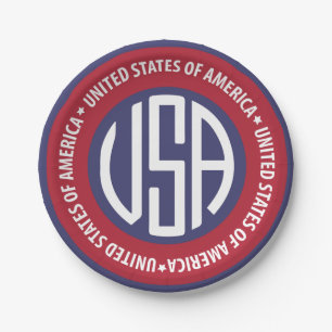 USA emblem Paper Plate