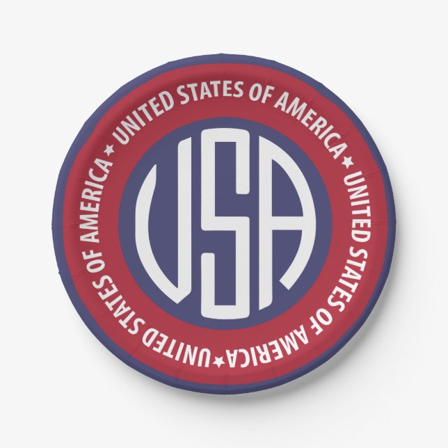 USA emblem Paper Plate (Front)