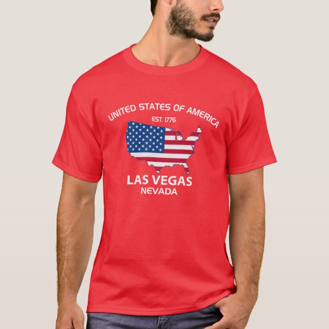 USA EST. 1776 LAS VEGAS NEVADA CITY T-Shirt (Front)