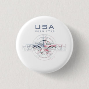 USA Estd. 1776 3 Cm Round Badge