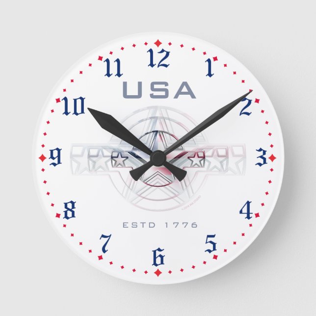 USA Estd. 1776 Round Clock (Front)
