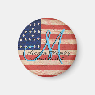 USA Family Reunion Monogram Magnet