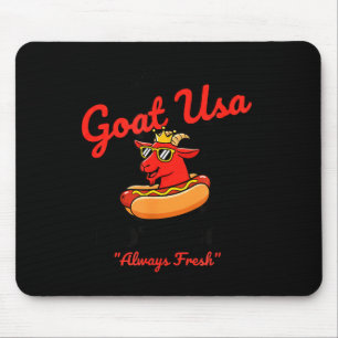 Usa Famous Goat Usa Hot Dogs, Funny American Bbq & Mouse Mat