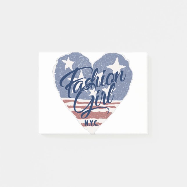 USA Fashion girl , usa heart flag nyc Post-it Notes (Front)