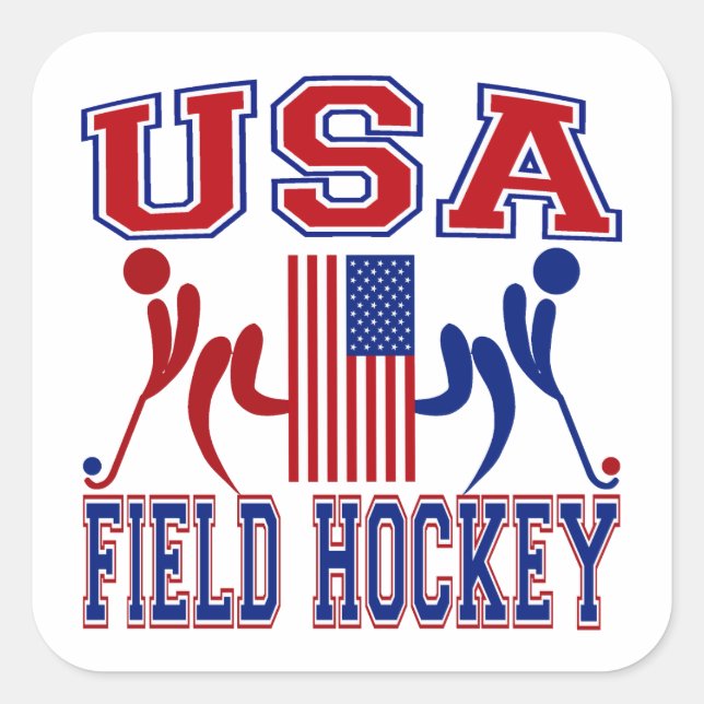 USA Field Hockey Square Sticker (Front)