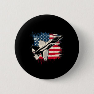 Usa Fighter Jet F-35 4th Of July Men Women Kids Pa 6 Cm Round Badge