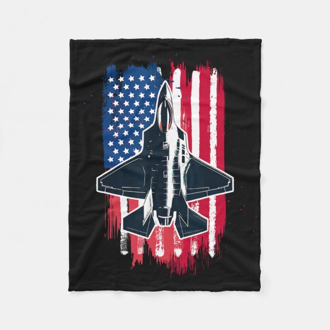 Usa Fighter Jet F-35 4th Of July Men Women Kids Pa Fleece Blanket (Front)
