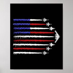 Usa Fighter Jets 4th Of July Men Women Kids Funny Poster