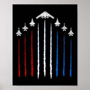 Usa Fighter Jets 4th Of July Men Women Kids Funny Poster