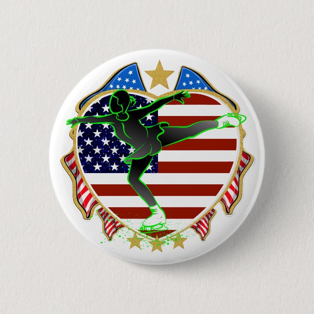 USA   Figure Skating BUTTON (Front)