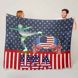 USA Figure Skating Fleece Blanket
