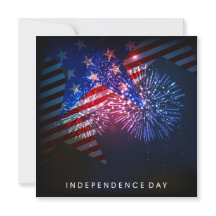 USA Fireworks & Flag 4th of July Party Invitations