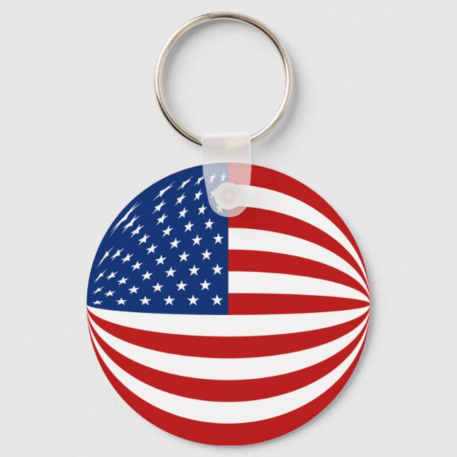 USA Fisheye Flag Keychain (Front)