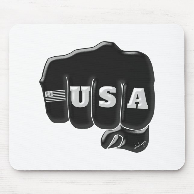 USA Fist Bump with the American flag Mouse Mat (Front)