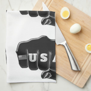 USA Fist Bump with the American flag Tea Towel