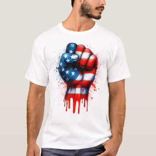 USA Fist Dripping Red T-Shirt