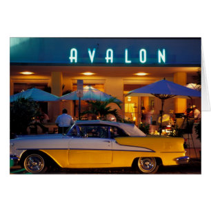 USA, FL, Miami, South Beach at night.