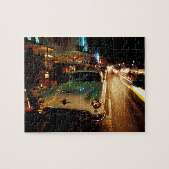 USA, FL, Miami, South Beach at night. 2 Jigsaw Puzzle (Horizontal)