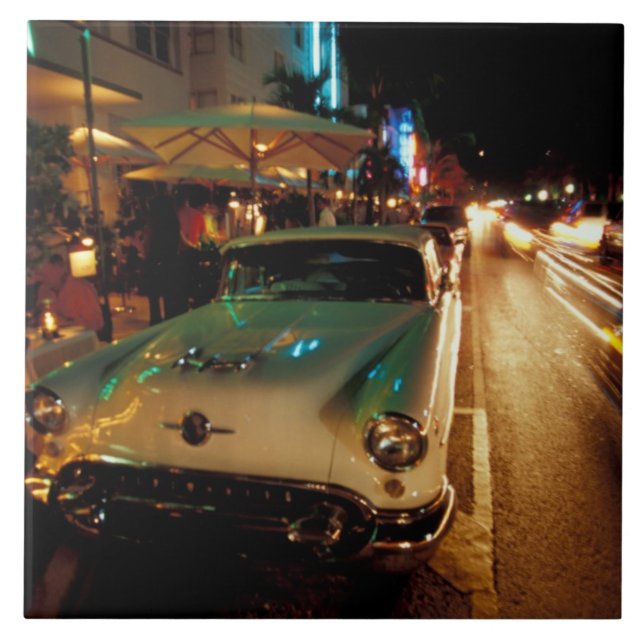 USA, FL, Miami, South Beach at night. 2 Tile (Front)
