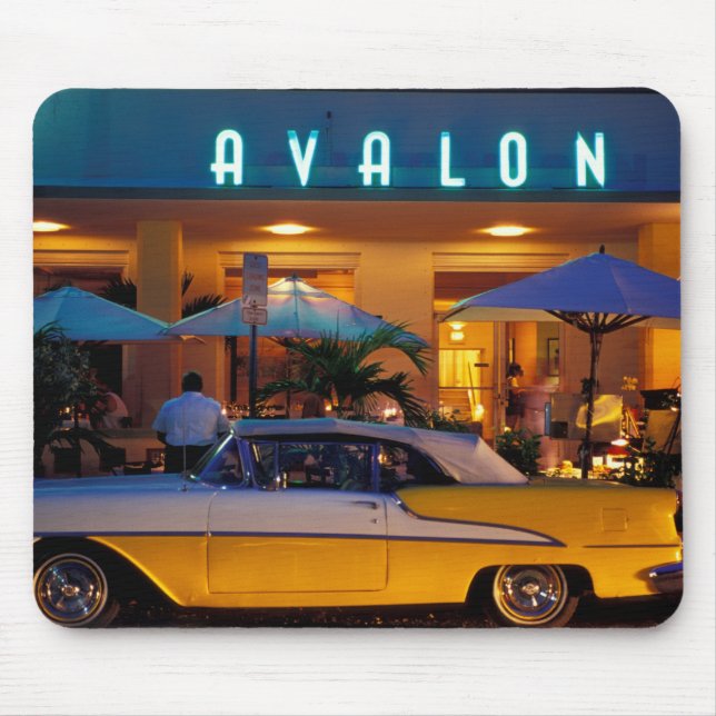 USA, FL, Miami, South Beach at night. Mouse Mat (Front)