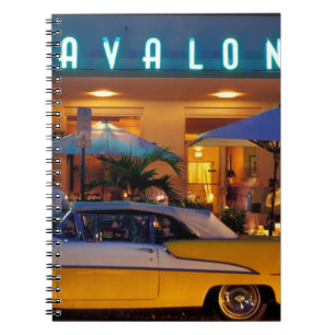 USA, FL, Miami, South Beach at night. Notebook