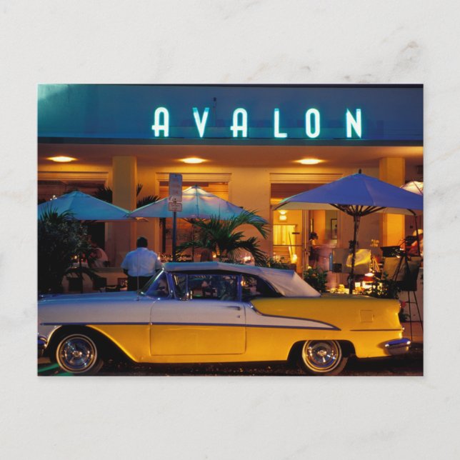 USA, FL, Miami, South Beach at night. Postcard (Front)