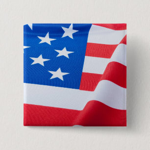 USA Flag 15 Cm Square Badge