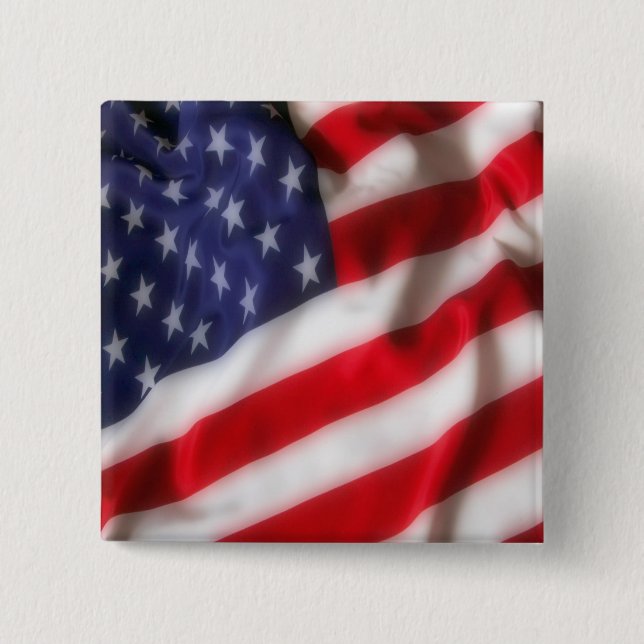 USA Flag 15 Cm Square Badge (Front)