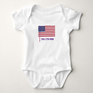 USA FLAG 1776-2026  Anniversary Baby Bodysuit