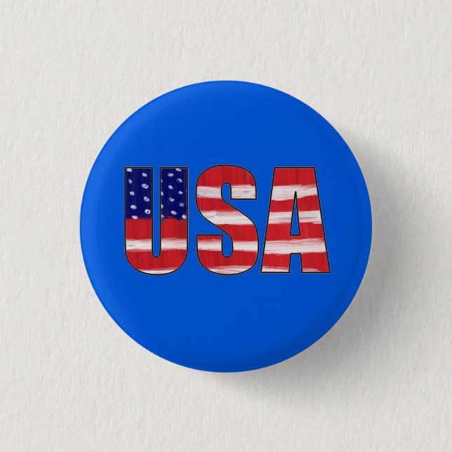 USA Flag 3 Cm Round Badge (Front)