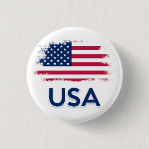 USA Flag 3 Cm Round Badge