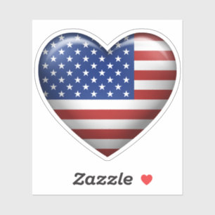 USA Flag   3D Heart Icon