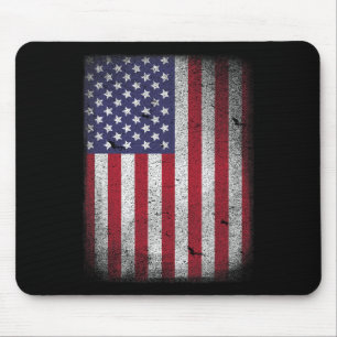 Usa Flag 4th July American Red White Blue Star Str Mouse Mat