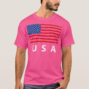 USA Flag 4th July American Red White Blue Star Str T-Shirt